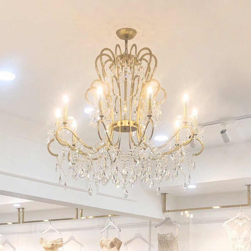 Traditional Crown Chandelier Lighting Crystal Pendant Light - Rebooters