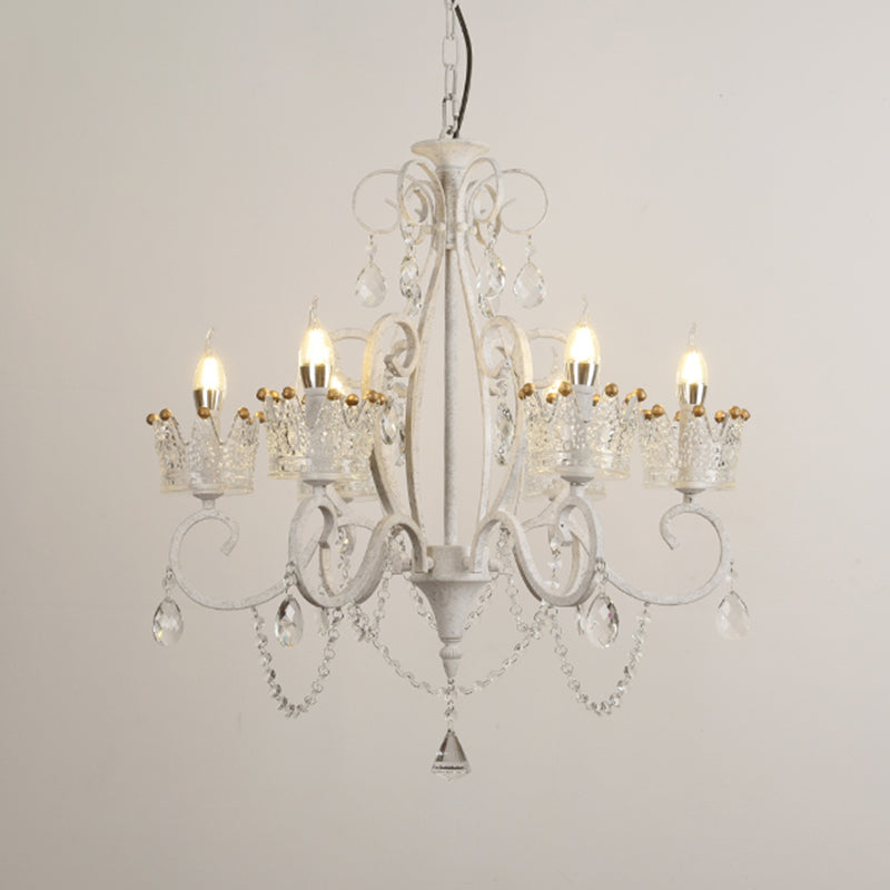 Traditional Crown Chandelier Lighting Crystal Pendant Light - Rebooters