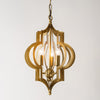 3-Bulb Chandelier Light Retro Quatrefoil Shaped Pendant Gold - Rebooters