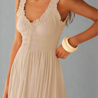 Matilda Sleeveless Maxi Dress with Flattering Ruched Detailing - Rebooters -Women's Dresses