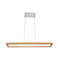 Beige Rectangle Ceiling Chandelier Minimalism Wood LED Light - Rebooters