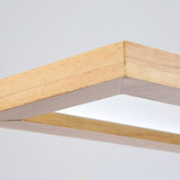 Beige Rectangle Ceiling Chandelier Minimalism Wood LED Light - Rebooters