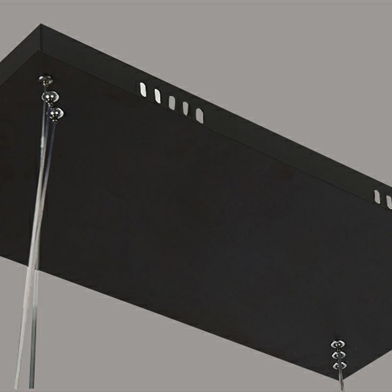 Black Rectangle Chandelier Light Modernism Acrylic LED Fixture - Rebooters