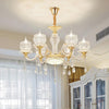 Ribbed Crystal Flower Ceiling Lighting Traditional Chandelier - Rebooters