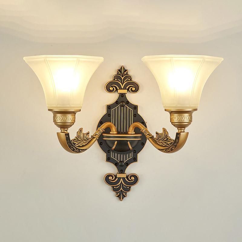 Retro Style Flared Suspension Light Cream Frosted Glass Chandelier - Rebooters