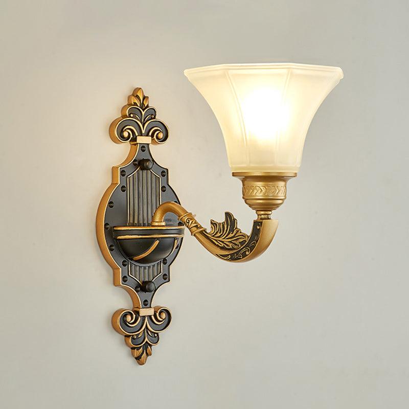 Retro Style Flared Suspension Light Cream Frosted Glass Chandelier - Rebooters