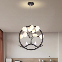Artistic Tree LED Suspension Light Metallic Dining Room Chandelier Light in Gold - Rebooters