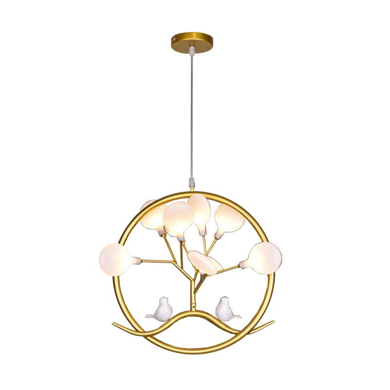 Artistic Tree LED Suspension Light Metallic Dining Room Chandelier Light in Gold - Rebooters