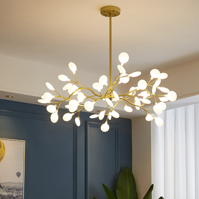 Metallic Branch Chandelier Light Simplicity LED Pendant Fixture - Rebooters