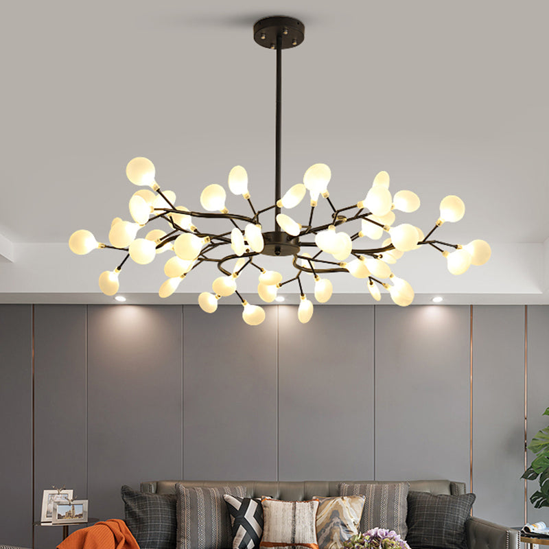 Metallic Branch Chandelier Light Simplicity LED Pendant Fixture - Rebooters