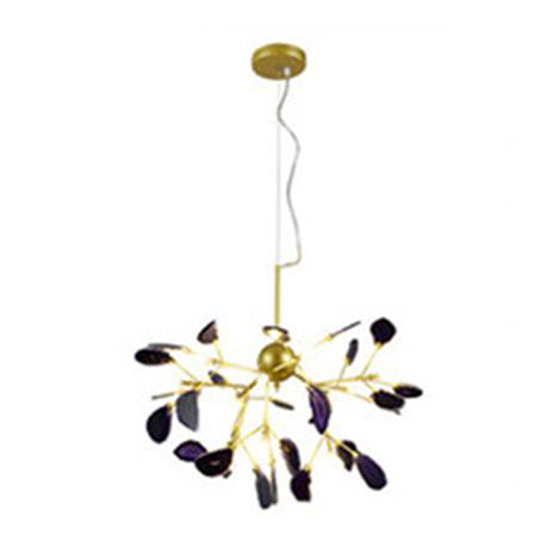 Sputnik Firefly LED Ceiling Lighting Agate Chandelier Gold - Rebooters
