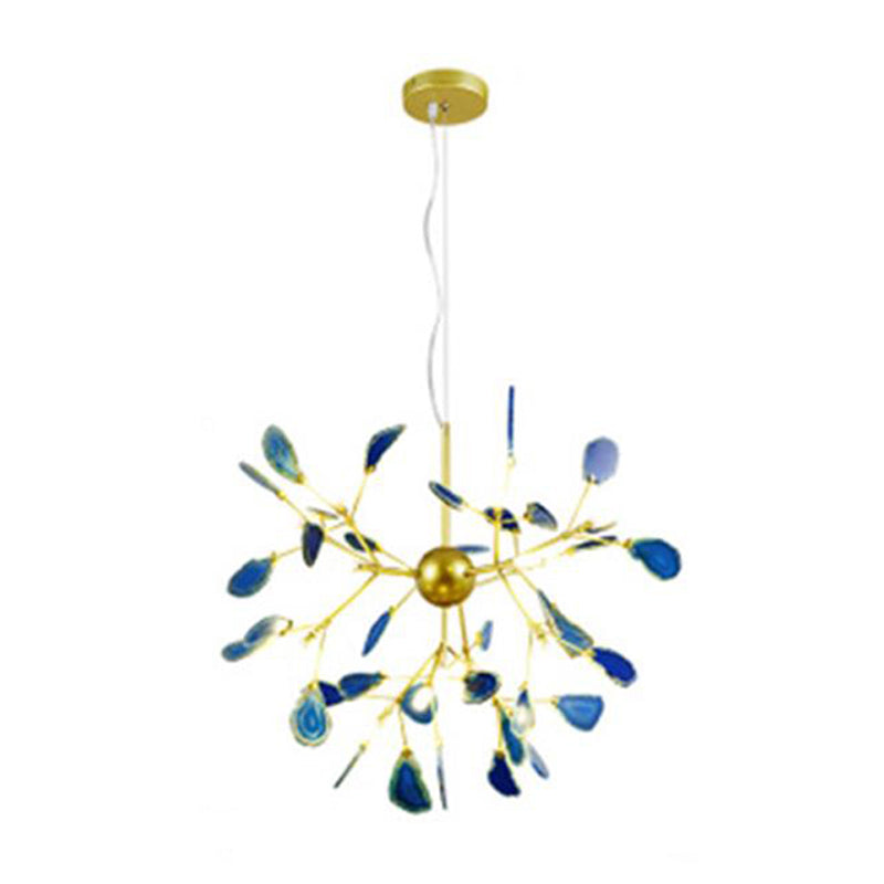 Sputnik Firefly LED Ceiling Lighting Agate Chandelier Gold - Rebooters