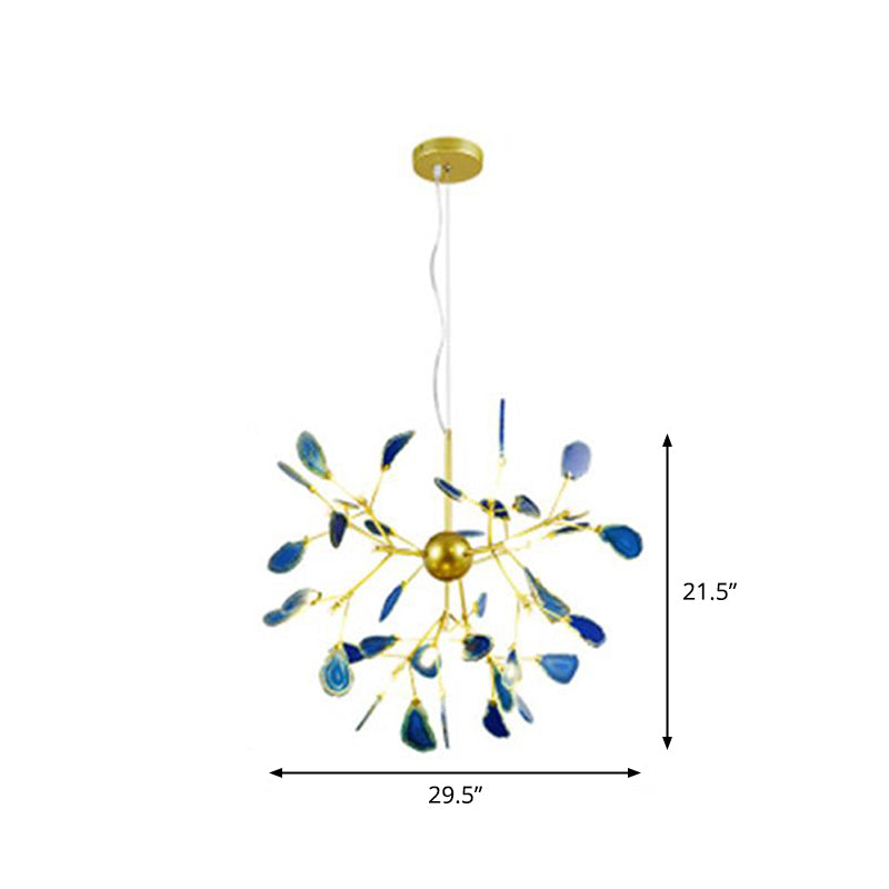 Sputnik Firefly LED Ceiling Lighting Agate Chandelier Gold - Rebooters