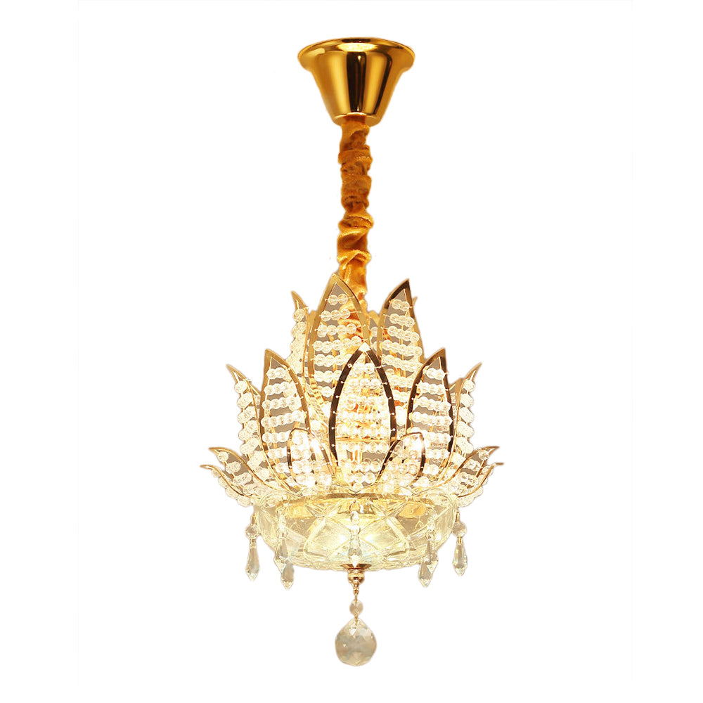 3 Lights Hallway Chandelier Light with Lotus Crystal Shade - Rebooters