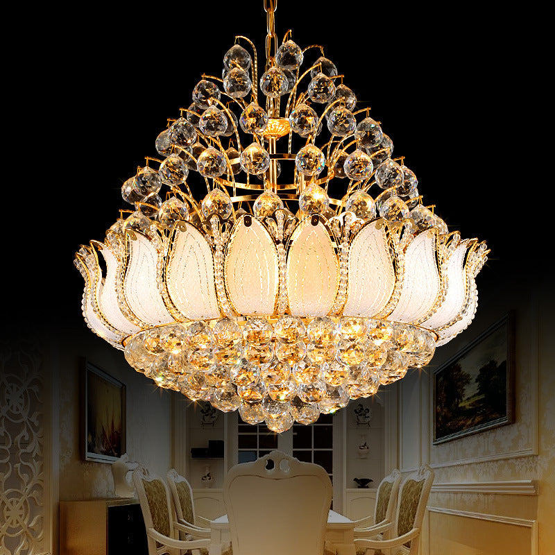 Gold Lotus Hanging Light Contemporary 9/11 Lights Chandelier - Rebooters