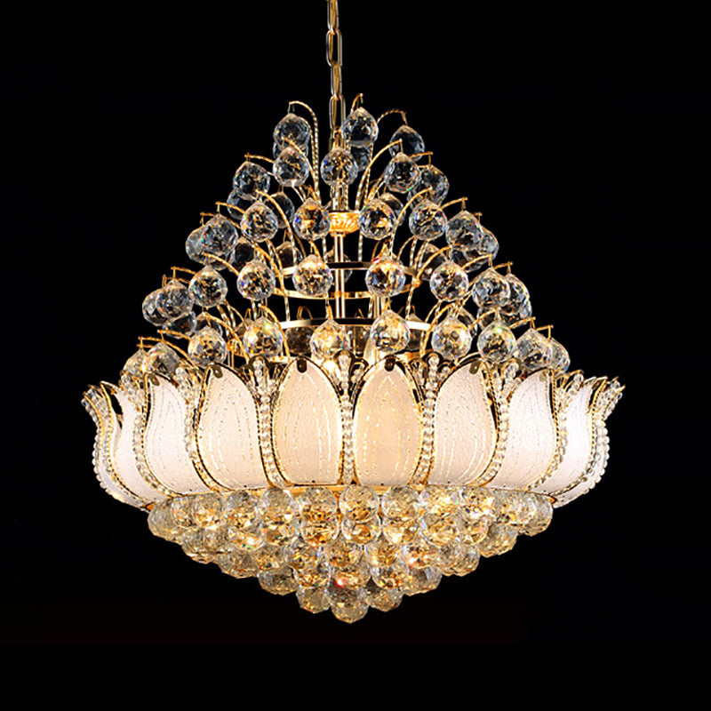 Gold Lotus Hanging Light Contemporary 9/11 Lights Chandelier - Rebooters