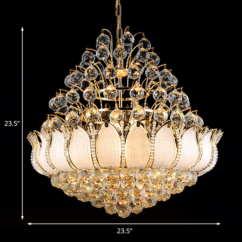 Gold Lotus Hanging Light Contemporary 9/11 Lights Chandelier - Rebooters