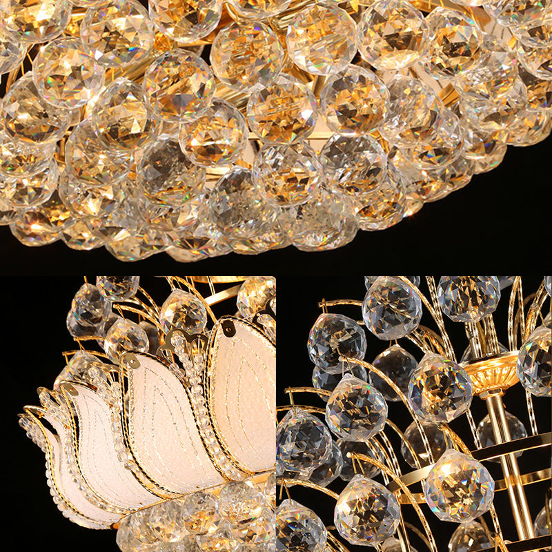 Gold Lotus Hanging Light Contemporary 9/11 Lights Chandelier - Rebooters