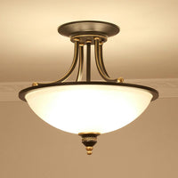 3 Heads Ceiling Lighting Traditional Bowl Frosted Glass Chandelier - Rebooters