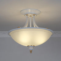 3 Heads Ceiling Lighting Traditional Bowl Frosted Glass Chandelier - Rebooters