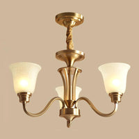 Bell Frosted Glass Chandelier Light Retro Style Pendant Fixture - Rebooters