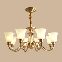Bell Frosted Glass Chandelier Light Retro Style Pendant Fixture - Rebooters