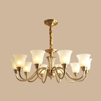 Bell Frosted Glass Chandelier Light Retro Style Pendant Fixture - Rebooters