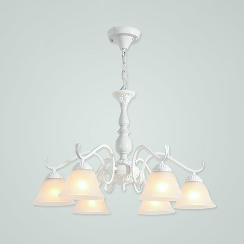 Bell Shade Handblown Glass Suspension Light Rustic Chandelier - Rebooters