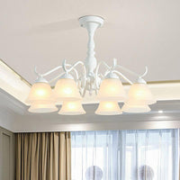 Bell Shade Handblown Glass Suspension Light Rustic Chandelier - Rebooters