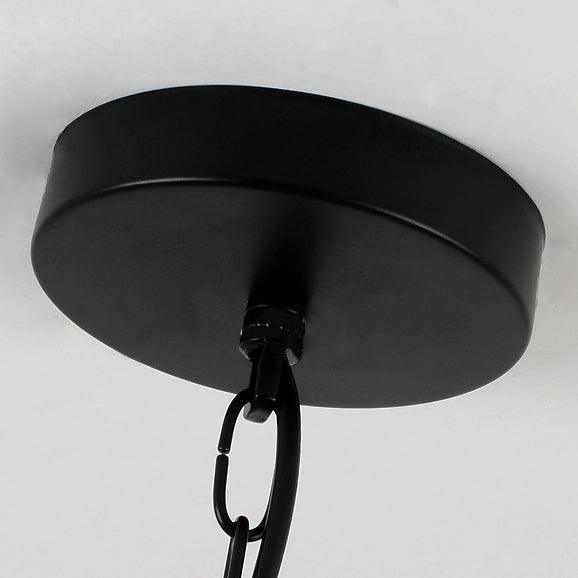 6/8 Lights Chandelier Lighting Retro Style Wire Guard Metal Ceiling Light in Black - Rebooters