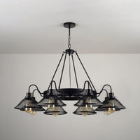 6/8-Light Flared Chandelier Lighting with Wire Mesh Shade - Rebooters