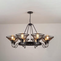 6/8-Light Flared Chandelier Lighting with Wire Mesh Shade - Rebooters