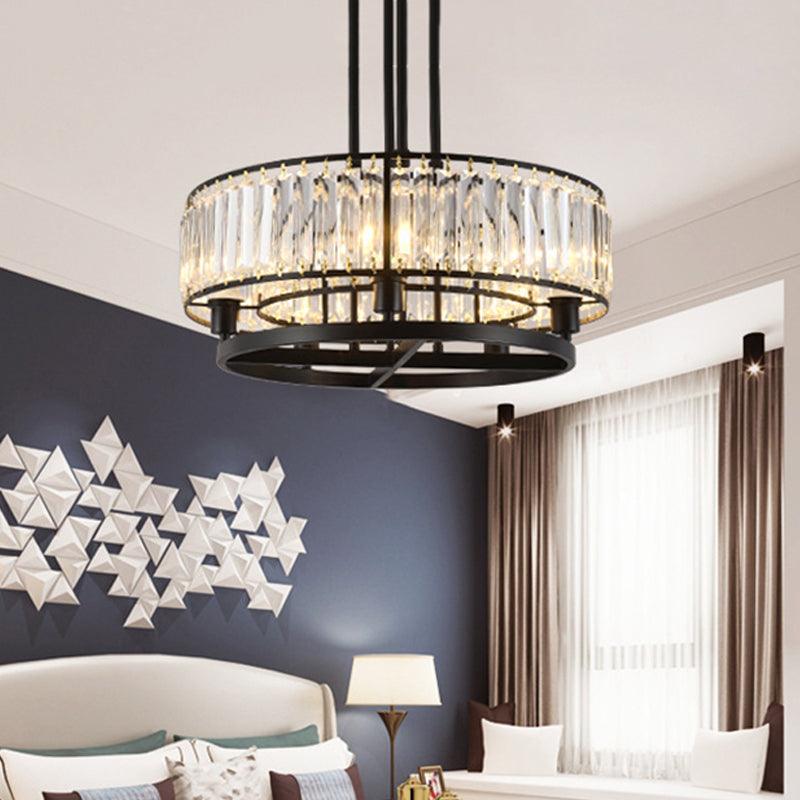 5/8 Bulbs Bedroom Chandelier Modernism Black Pendant Light - Rebooters