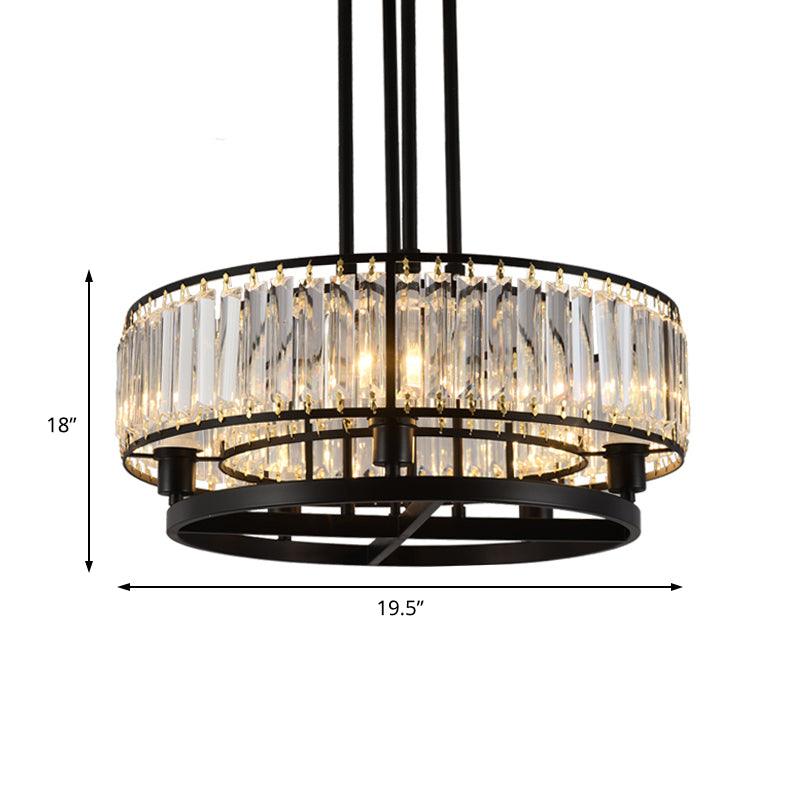5/8 Bulbs Bedroom Chandelier Modernism Black Pendant Light - Rebooters