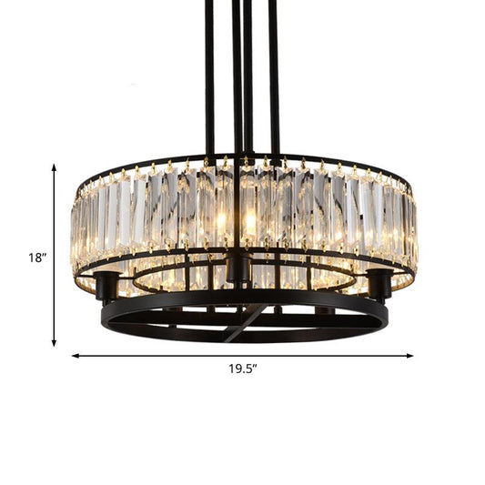 5/8 Bulbs Bedroom Chandelier Modernism Black Pendant Light - Rebooters