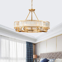 6/8 Bulbs Round Hanging Chandelier Contemporary Crystal Light - Rebooters