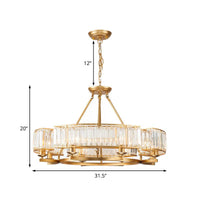 6/8 Bulbs Round Hanging Chandelier Contemporary Crystal Light - Rebooters