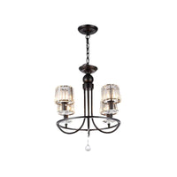 4/6/8 Lights Circle Hanging Chandelier Crystal Light Black - Rebooters