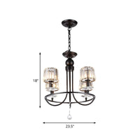 4/6/8 Lights Circle Hanging Chandelier Crystal Light Black - Rebooters