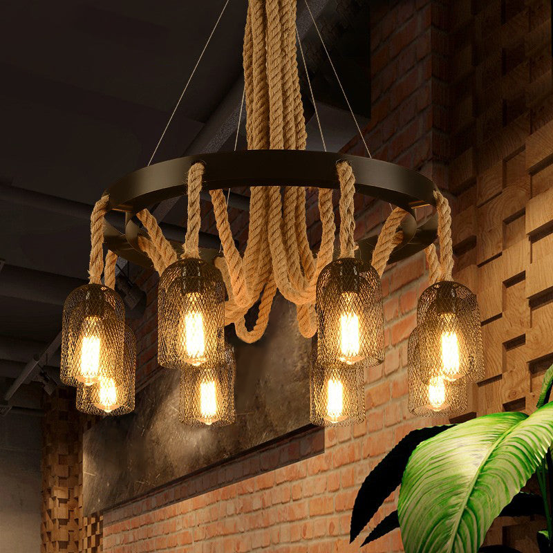 Cylinder Iron Chandelier Light Vintage Restaurant Pendant Light - Rebooters