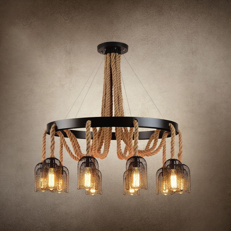 Cylinder Iron Chandelier Light Vintage Restaurant Pendant Light - Rebooters