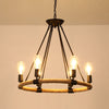 Black Dangling Suspension Light Rustic Style Hemp Rope Chandelier - Rebooters