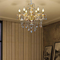 6 Heads Pyramid Pendant Chandelier Mid-Century Crystal Light - Rebooters