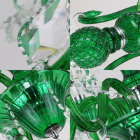 6 Heads Living Room Pendant Chandelier Retro Green Light Kit - Rebooters