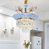 3-Tier Pendant Chandelier Modernism Crystal White Blue LED Light - Rebooters