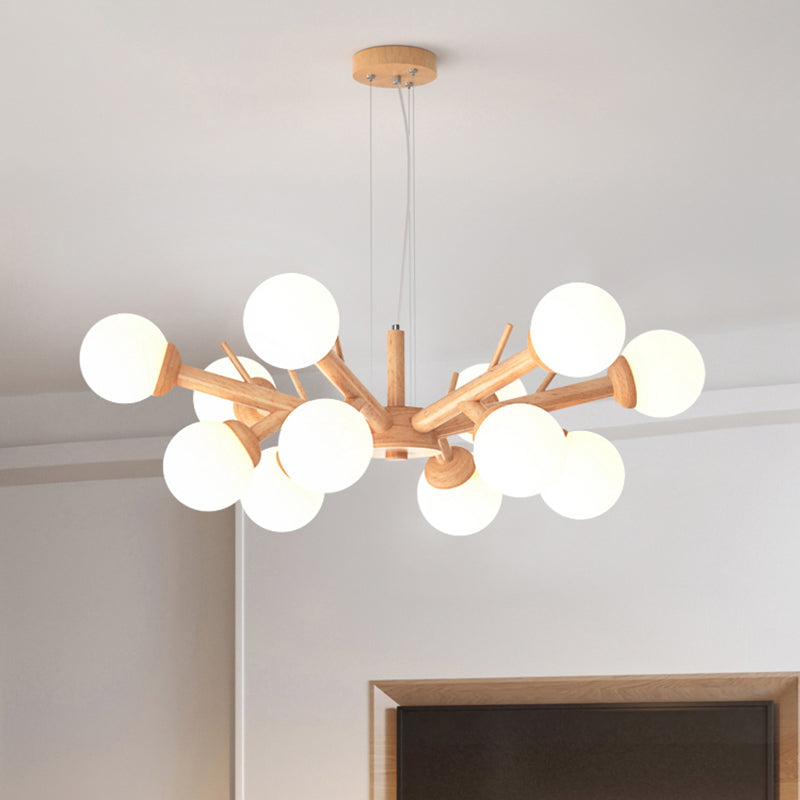 Wood Branch Ceiling Lighting Simplicity Chandelier Light Fixture - Rebooters