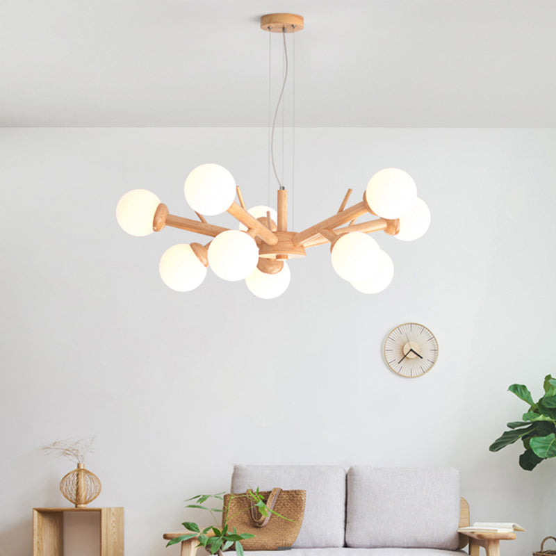 Wood Branch Ceiling Lighting Simplicity Chandelier Light Fixture - Rebooters