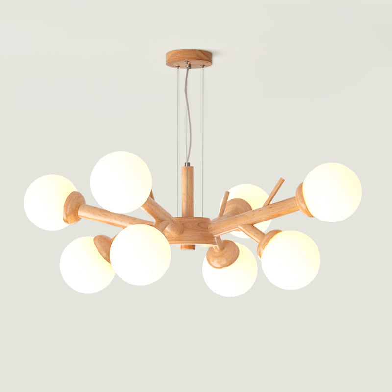 Wood Branch Ceiling Lighting Simplicity Chandelier Light Fixture - Rebooters