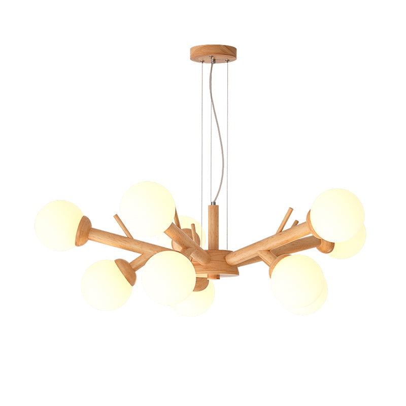 Wood Branch Ceiling Lighting Simplicity Chandelier Light Fixture - Rebooters