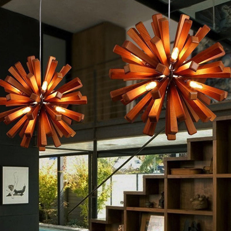 Wood Dandelion Ceiling Lighting Nordic Style Chandelier - Rebooters